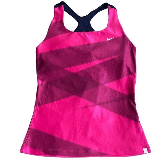 Nike GUC+ Tennis Racerback Top Hot Pink Magenta Built In Sportsbra Light Compres - Picture 1 of 5